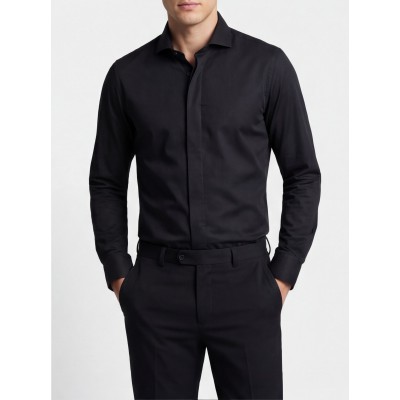 Life Style Butiken Ανδρικό Μακρυμάνικο πουκάμισο Slim LS124014 Μαύρο