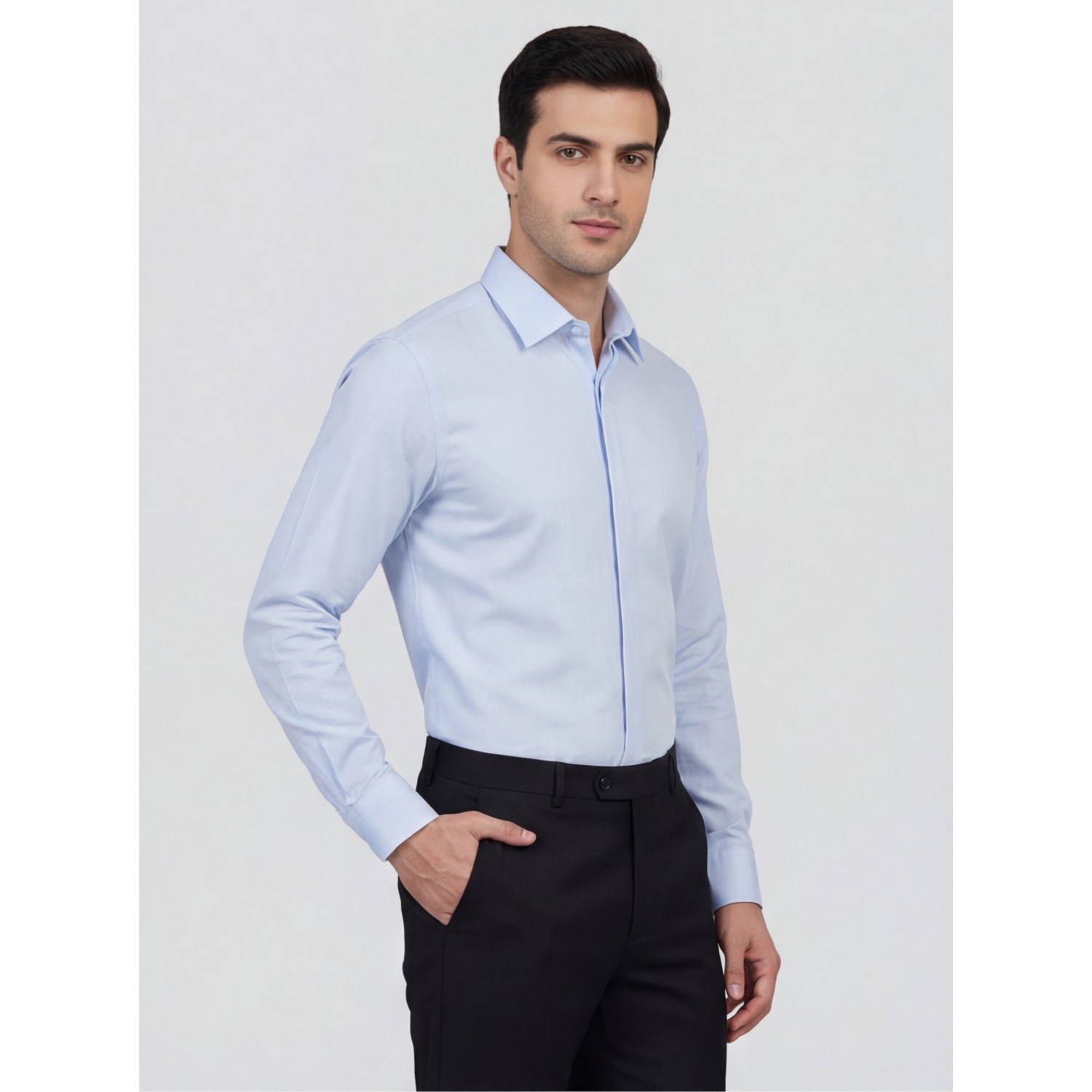 Life Style Bytiken Ανδρικό Μακρυμάνικο πουκάμισο Regular Fit LS124005 Σιέλ