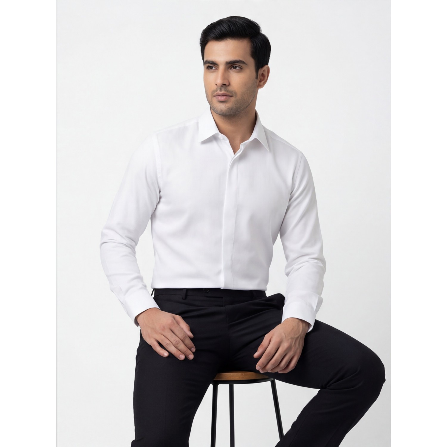 Life Style Butiken Ανδρικό Μακρυμάνικο πουκάμισο Regular Fit LS124005 Λευκό