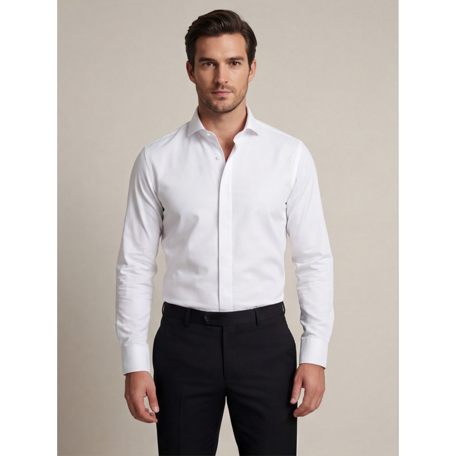 Life Style Butiken Ανδρικό Μακρυμάνικο πουκάμισο Slim LS124014 Λευκό