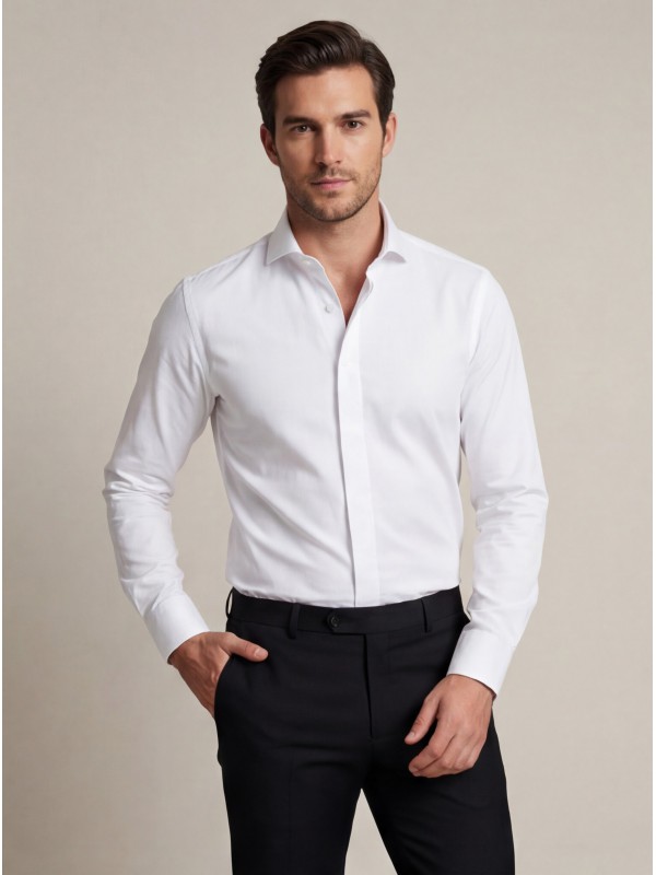 Life Style Butiken Ανδρικό Μακρυμάνικο πουκάμισο Slim LS124014 Λευκό
