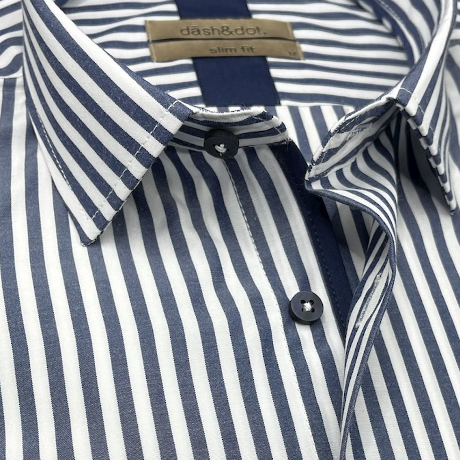 Life Style Butiken Ανδρικό Μακρυμάνικο πουκάμισο ριγέ Slim LS124036 Μπλε