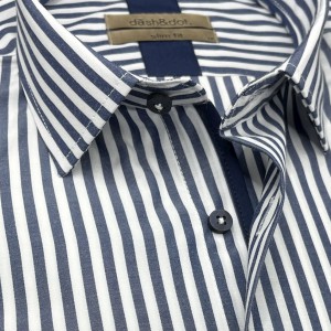 Life Style Butiken Ανδρικό Μακρυμάνικο πουκάμισο ριγέ Slim LS124036 Μπλε