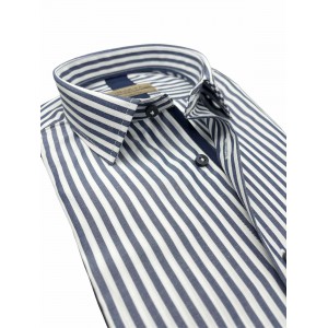 Life Style Butiken Ανδρικό Μακρυμάνικο πουκάμισο ριγέ Slim LS124036 Μπλε