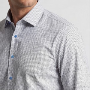 Life Style Butiken Ανδρικό Μακρυμάνικο πουκάμισο με μικροσχέδια Regular Fit LS125019 ΣΙΕΛ