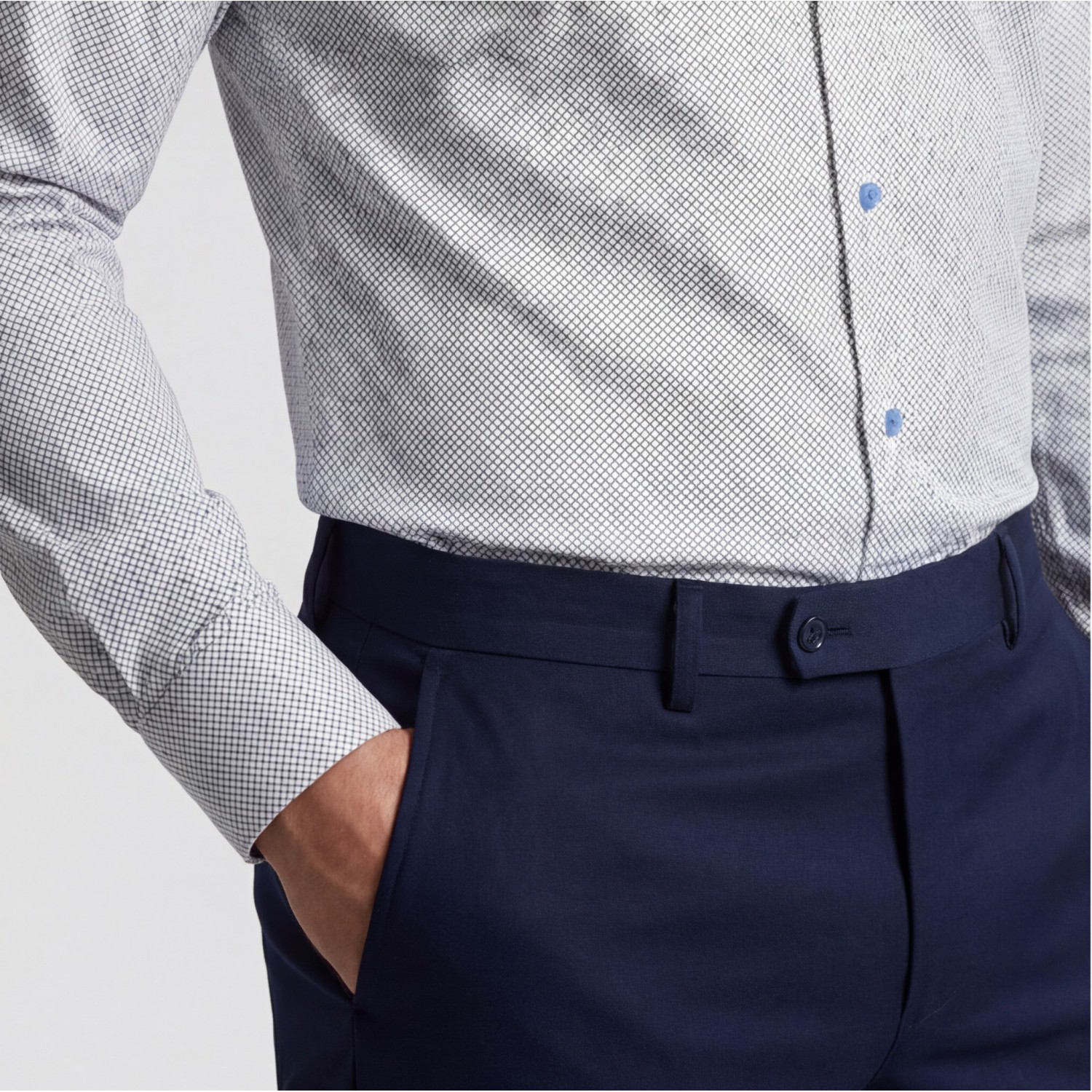 Life Style Butiken Ανδρικό Μακρυμάνικο πουκάμισο με μικροσχέδια Regular Fit LS125019 ΣΙΕΛ