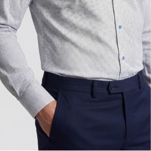 Life Style Butiken Ανδρικό Μακρυμάνικο πουκάμισο με μικροσχέδια Regular Fit LS125019 ΣΙΕΛ