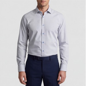 Life Style Butiken Ανδρικό Μακρυμάνικο πουκάμισο με μικροσχέδια Regular Fit LS125019 ΣΙΕΛ