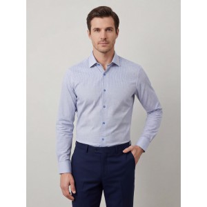 Life Style Butiken Ανδρικό Μακρυμάνικο πουκάμισο με Μικροσχέδια Regular Fit LS125020 Σιέλ