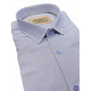 Life Style Butiken Ανδρικό Μακρυμάνικο πουκάμισο με Μικροσχέδια Regular Fit LS125020 Σιέλ