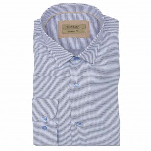 Life Style Butiken Ανδρικό Μακρυμάνικο πουκάμισο με Μικροσχέδια Regular Fit LS125020 Σιέλ