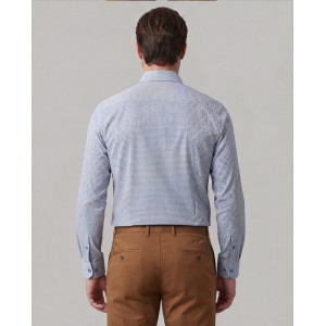 Life Style Butiken Ανδρικό Μακρυμάνικο πουκάμισο με μικροσχέδια Slim Fit LS125139 Σιέλ