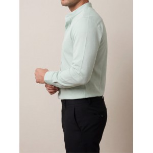 Life Style Butiken Ανδρικό Μακρυμάνικο πουκάμισο με Μάο Γιακά Regular Fit LS125158 Μέντα