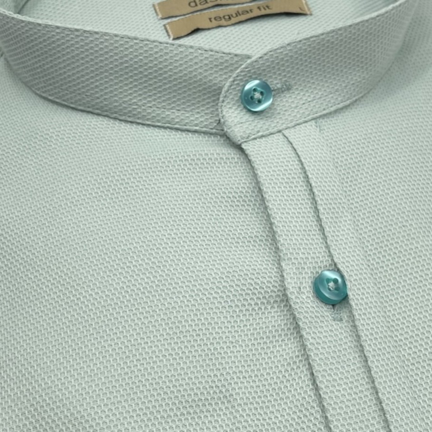 Life Style Butiken Ανδρικό Μακρυμάνικο πουκάμισο με Μάο Γιακά Regular Fit LS125158 Μέντα