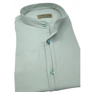 Life Style Butiken Ανδρικό Μακρυμάνικο πουκάμισο με Μάο Γιακά Regular Fit LS125158 Μέντα