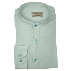 Life Style Butiken Ανδρικό Μακρυμάνικο πουκάμισο με Μάο Γιακά Regular Fit LS125158 Μέντα