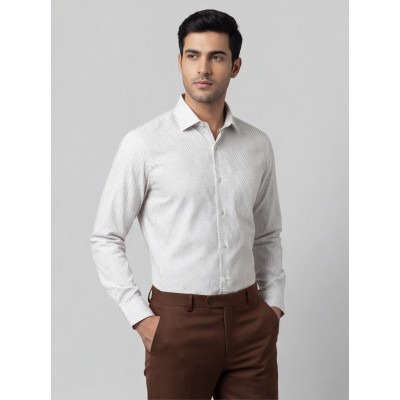 Life Style Butiken Ανδρικό Μακρυμάνικο πουκάμισο με μικροσχέδια Regular Fit LS126007 Μπεζ