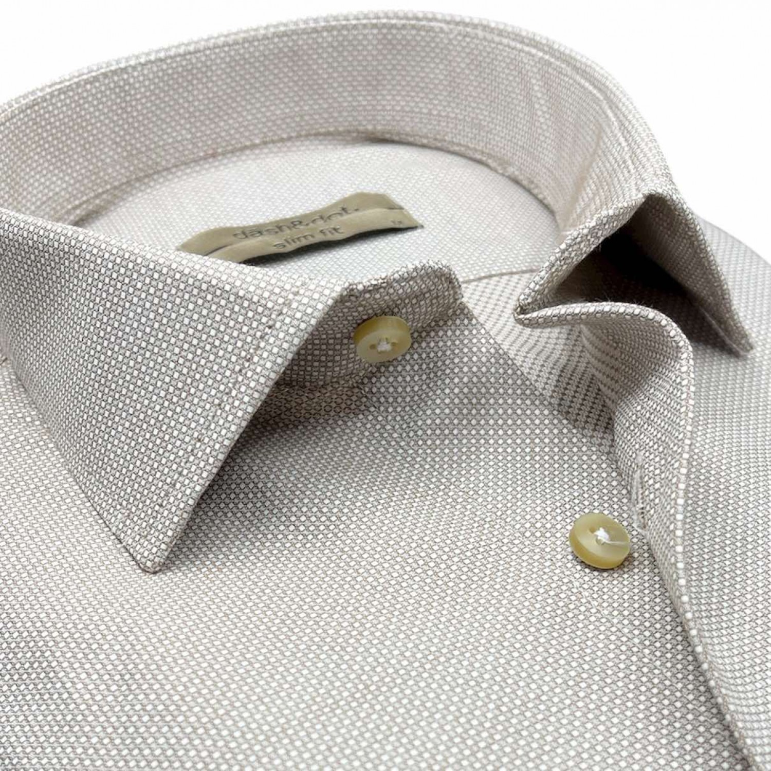 Life Style Butiken Ανδρικό Μακρυμάνικο πουκάμισο Slim Fit Ανάγλυφο υφασμα LS126008 Μπεζ