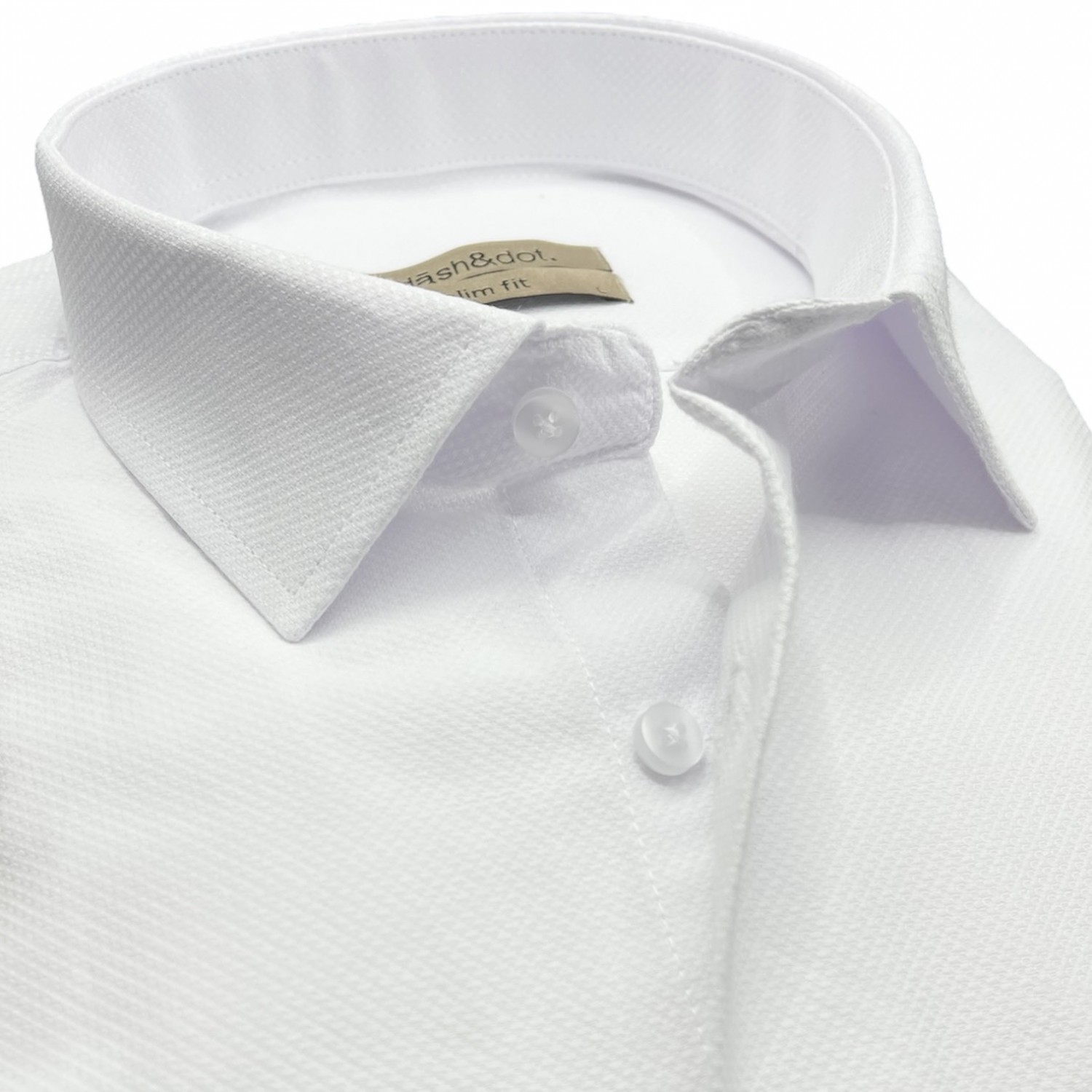 Life Style Butiken Ανδρικό Μακρυμάνικο πουκάμισο τύπου Oxford Slim Fit LS126008 Λευκό