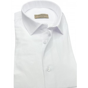 Life Style Butiken Ανδρικό Μακρυμάνικο πουκάμισο τύπου Oxford Slim Fit LS126008 Λευκό