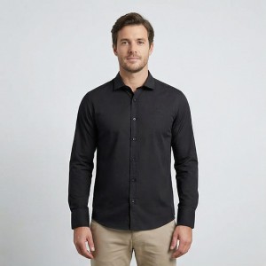 U.s. Grand Ανδρικό Μακρυμάνικο πουκάμισο Regular AU02840AMEDEO_NEA7250 Black