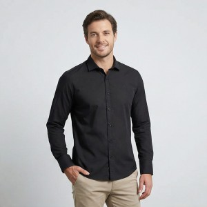 U.s. Grand Ανδρικό Μακρυμάνικο πουκάμισο Regular AU02840AMEDEO_NEA7250 Black