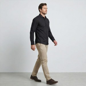 U.s. Grand Ανδρικό Μακρυμάνικο πουκάμισο Regular AU02840AMEDEO_NEA7250 Black