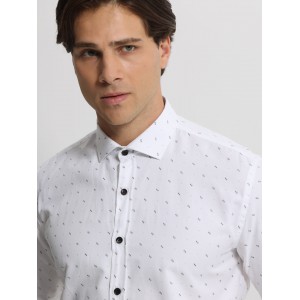 Life Style Butiken Ανδρικό Μακρυμάνικο πουκάμισο Slim LS1447528 Λευκό