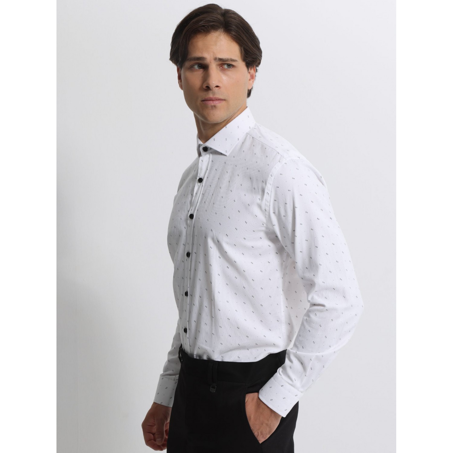 Life Style Butiken Ανδρικό Μακρυμάνικο πουκάμισο Slim LS1447528 Λευκό