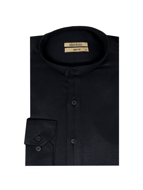 Life Style Butiken Ανδρικό Μακρυμάνικο πουκάμισο Μαο Slim LS124669 Black