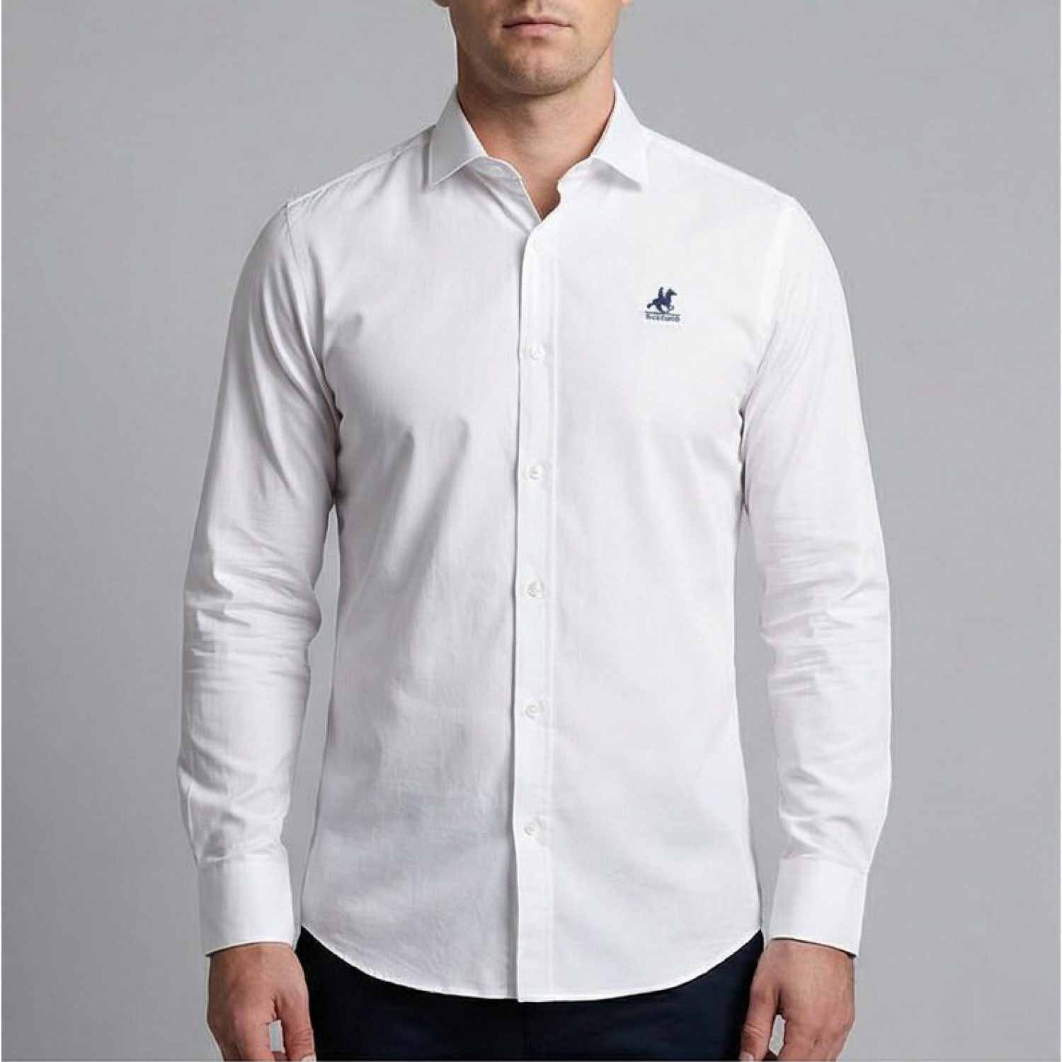 U.s. Grand Polo Ανδρικό Μακρυμάνικο πουκάμισο Regular AU02840AMEDEO_BIA0950 Λευκό