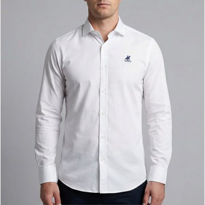 U.s. Grand Polo Ανδρικό Μακρυμάνικο πουκάμισο Regular AU02840AMEDEO_BIA0950 Λευκό
