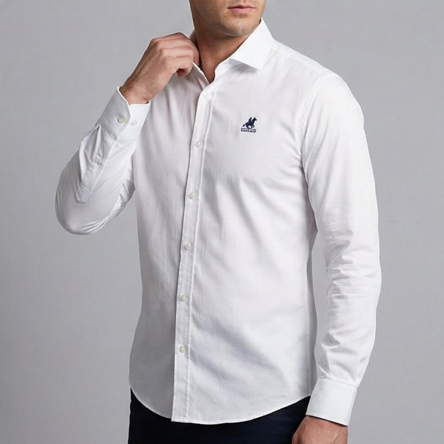 U.s. Grand Polo Ανδρικό Μακρυμάνικο πουκάμισο Regular AU02840AMEDEO_BIA0950 Λευκό