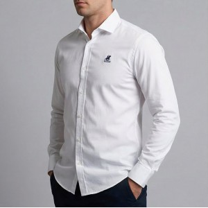 U.s. Grand Polo Ανδρικό Μακρυμάνικο πουκάμισο Regular AU02840AMEDEO_BIA0950 Λευκό