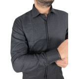 Ανδρικο μακρυμάνικο πουκαμισο Slim fit DASH&DOT 20627 ΜΑΥΡΟ 2