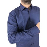 Ανδρικο μακρυμάνικο πουκαμισο Regular fit ύφασμα με μικρό σχέδια DASH&DOT 21716 ΜΠΛΕ 2