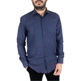 Ανδρικο μακρυμάνικο πουκαμισο Regular fit ύφασμα με μικρό σχέδια DASH&DOT 21716 ΜΠΛΕ 1