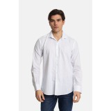 Paco & Co 2441002 Ανδρικό Πουκάμισο Λινό Λευκό Κανονική Γραμμή 1