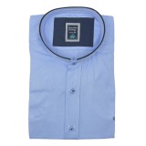 Life Style Butiken 7450/6 Σιέλ  Ανδρικό Μακρυμάνικο πουκάμισο Μάο  Άνετη Εφαρμογή 1