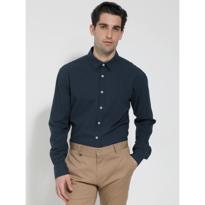 Life Style Butiken LS338156 Navy Ανδρικό Πουκάμισο Regular Ανδρικά