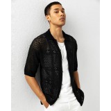 Life Style Butiken LS4370 Μαύρο Ανδρικό Μοντέρνο Πουκάμισο Κανονική Εφαρμογή 2