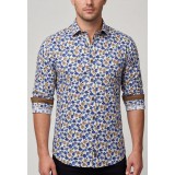 Ανδρικο πουκάμισο slim fit CND 6800/12 ΜΠΛΕ ΕΜΠΡΙΜΕ 2