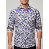 Ανδρικο πουκάμισο slim fit CND 6800/12 ΜΠΛΕ ΕΜΠΡΙΜΕ 4
