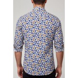 Ανδρικο πουκάμισο slim fit CND 6800/12 ΜΠΛΕ ΕΜΠΡΙΜΕ 6