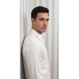 Life Style Butiken Ανδρικό Μακρυμάνικο πουκάμισο Ανάγλυφο Υφασμα Με γιακά και Κρυφά Κουμπιά Slim Fit LS124015 Ecru 4