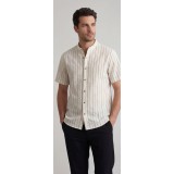 Life Style Butiken Ανδρικό Πουκάμισο Ριγέ Μαο LS12648514 Εκρού 2