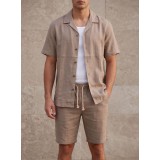 Life Style Butiken Ανδρικό Πουκάμισο Λινό LS12648522 Coffee 1