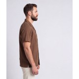 Life Style Butiken Ανδρικό Κοντομάνικο Πουκάμισο Με Διάτρητο Σχέδιο LS133-7937 Camel 3