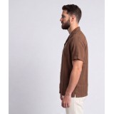 Life Style Butiken Ανδρικό Κοντομάνικο Πουκάμισο Με Διάτρητο Σχέδιο LS133-7937 Camel 4