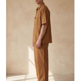 Life Style Butiken Ανδρικό Κοντομάνικο Overshirt LS1M5821 Camel 6